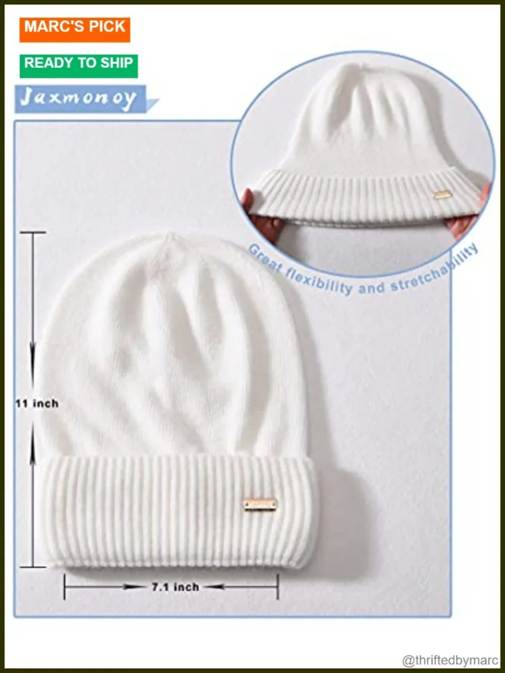 Slouchy Beanie Winter Knit Hat Cuffed Warm Lightweight Soft Beanie Cap